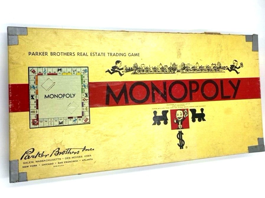 希少　モノポリー　米国版　ボードゲーム　木箱入り　パーカーブラザーズ 希少 モノポリー 米国版 ボードゲーム 木箱入り パーカー