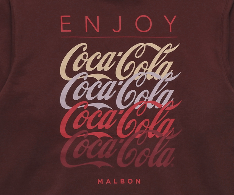 Pre-owned Malbon X Coca-cola Collaboration Enjoy Hoodie, Wine In Red