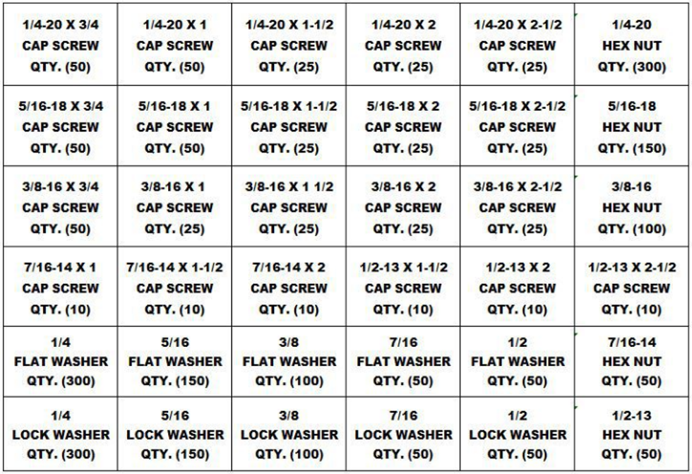 2,510 Piece Grade 8 Coarse Thread Nut Bolt & Washer Assortment Kit, Bolt Nut Kit
