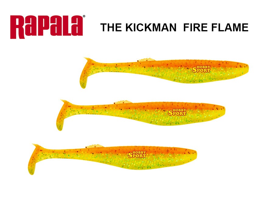 RAPALA THE KICKMAN 5" CRUSHCITY 12,5 CM  FIRE FLAME SPINNING SPIGOLA BASS 5 PZ