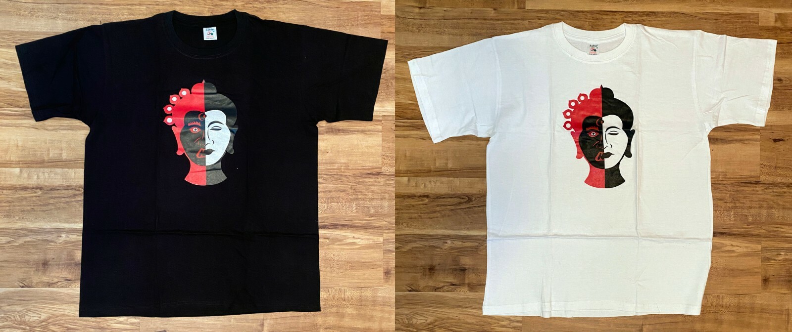 Buddha T-Shirt: Men's yoga face statue 100% Cotton Large XL