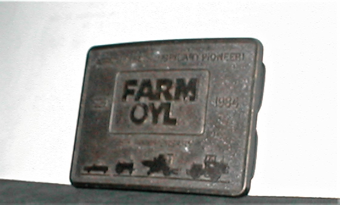 Farm OYL 55th Anniversary 1929-1984, Agriculture's Lub. Pioneer, Used VGC Brass