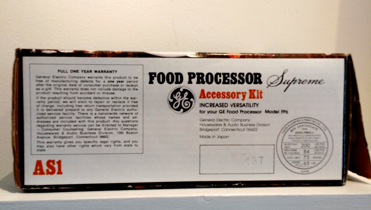 GE Food Processor Supreme, Accessory Kit  #AS1, for use with FP6
