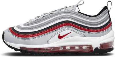 

Nike Air Max 97 для больших детей Wolf Grey Red Wolf Grey/Unv Red/Black (921522 020), Wolf grey/university red/black