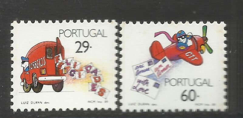 Portugal 1989 - Congratulations, Postal Transports Stamps Set Mnh