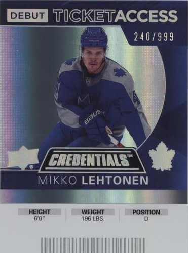 2021-22 Upper Deck Credentials - Mikko Lehtonen #55