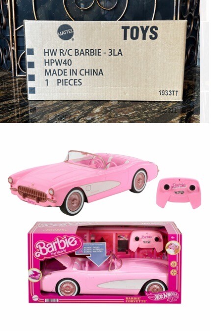 Mattel Hot Wheels Barbie the Movie RC Corvette Car Pink