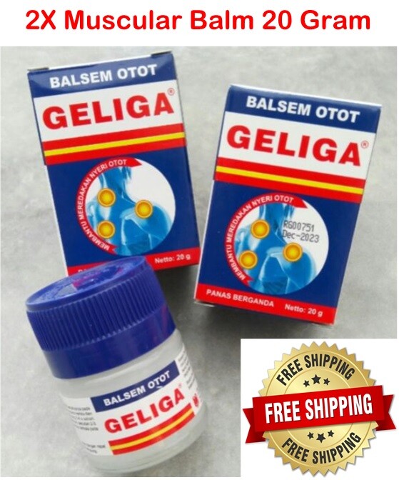 2X Balsem Otot Geliga Double Heat Muscular Balm 20 Gram FREE SHIPPING