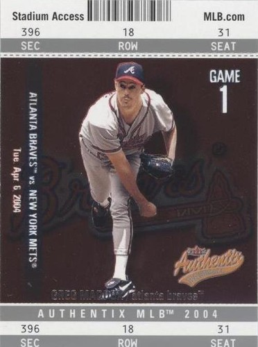 2004 Fleer Authentix - Greg Maddux #38