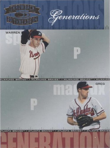 2004 Donruss Throwback Threads - Greg Maddux Warren Spahn #G-8