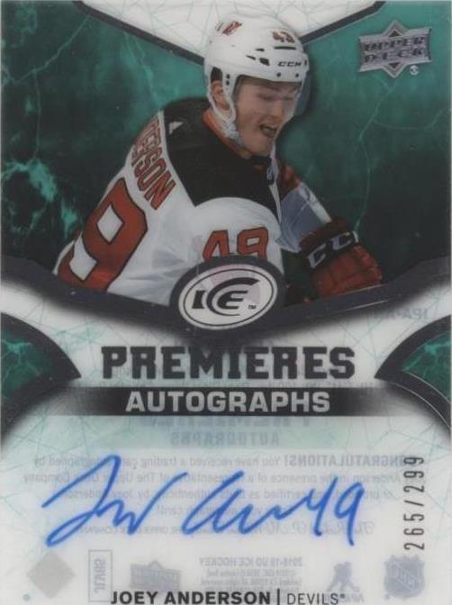 2018-19 Upper Deck Ice - Joey Anderson #IPA-AN