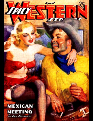 SPICY WESTERN STORIES 11x14 Magazine Cover Print APRIL 1937 VERY SEXY