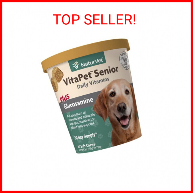 NaturVet VitaPet Senior Daily Vitamins Plus Glucosamine for Dogs, 60 ct