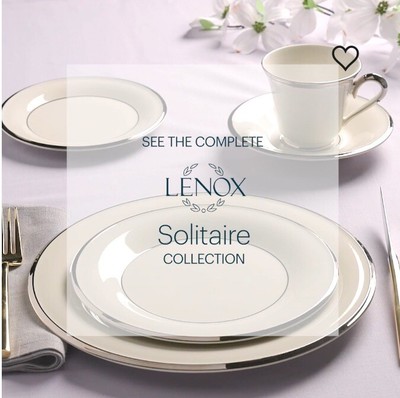 Lenox Solitaire Platinum - Four 5 piece place settings - Wreath Backstamp