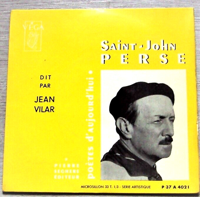 Disque Vinyle 33t / 17cm - Jean Vilar / Saint-John Perse â PoÃ¨Mes        D798