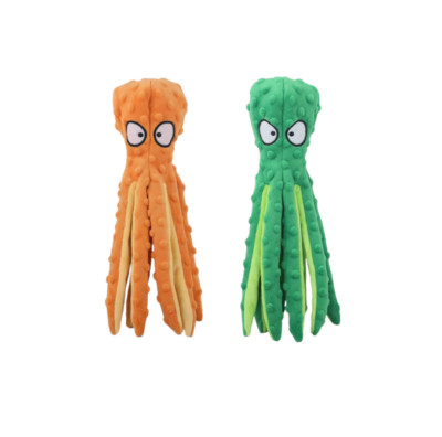 Dog Squeaky Toys Octopus - No Stuffing Crinkle Plush Dog Toys 2 PACK (G@O)