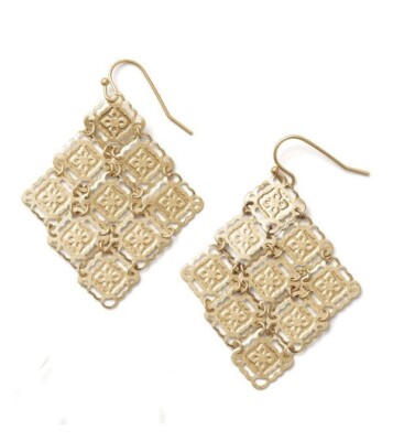 Lia Sophia  Batik  Gold Linked Diamond Shape Dangle Earrings