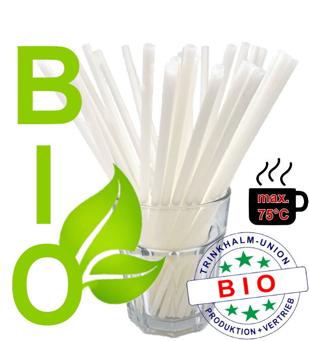 5.000 PLA FREIE hitzebeständige BIO CAIPI 200x6mm Trinkhalme naturweiß weiß