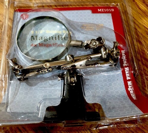 SE MZ101B Helping Hand with Magnifying Glass - 4X - 2 1/2” Magnifier - Brand New