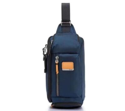 NEW TUMI ALPHA BRAVO Kelly Sling Body Bag 232399 Navy Orange One Shoulder UNUSED