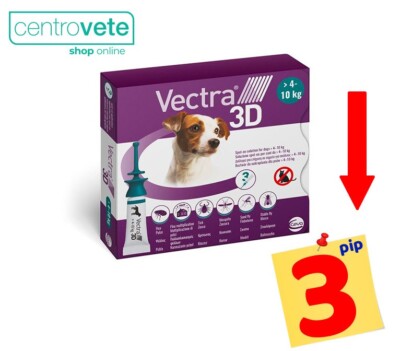 VECTRA 3D Cane 4 -10 Kg  3 Pipette ⇢ Antiparassitario per CANI di taglia Piccola