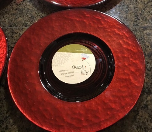 4 DEBI LILLY ROUGE REFLECTIONS  12.5” Charger Plates