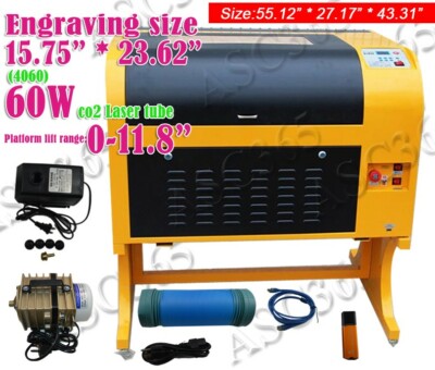 4060 Model Co2 Laser Engraving Cutting Machine Engraver (60W Laser Tube, 110V)