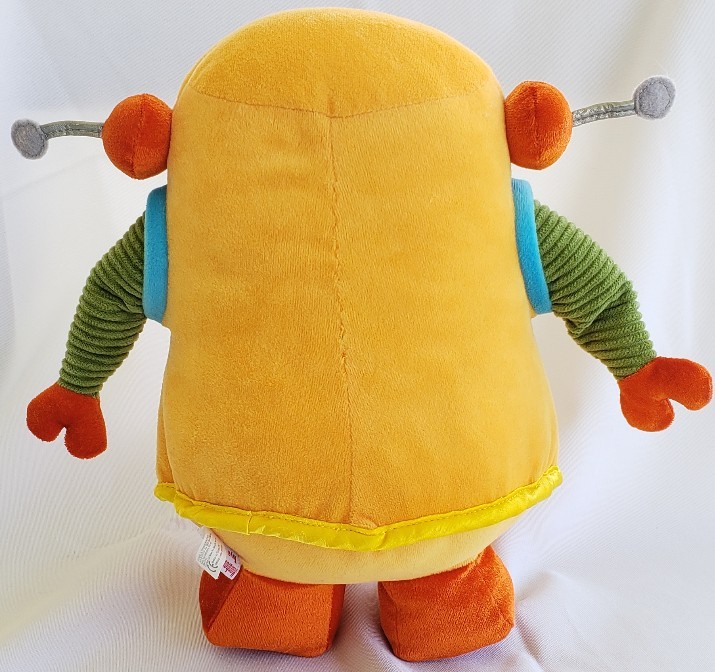 Manhattan Toy Co Yellow Robot Rag Doll Soft Stuffed Plush Animal 2008 12