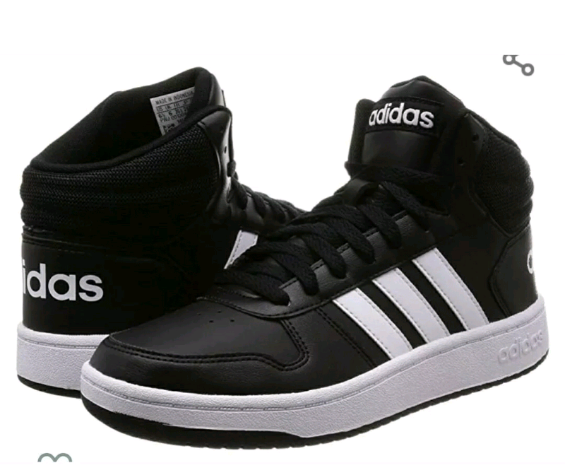 Adidas Men's Hoops 2.0 high tops Trainers BNIB UK 6 Black & white | in ...