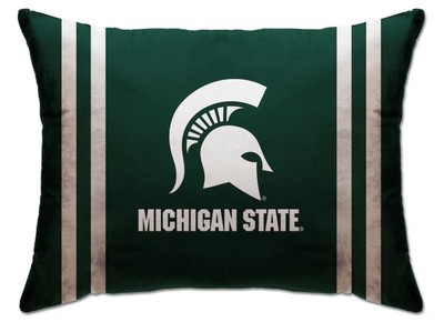 Подушка для кровати со стандартным логотипом в полоску NCAA Michigan State Spartans