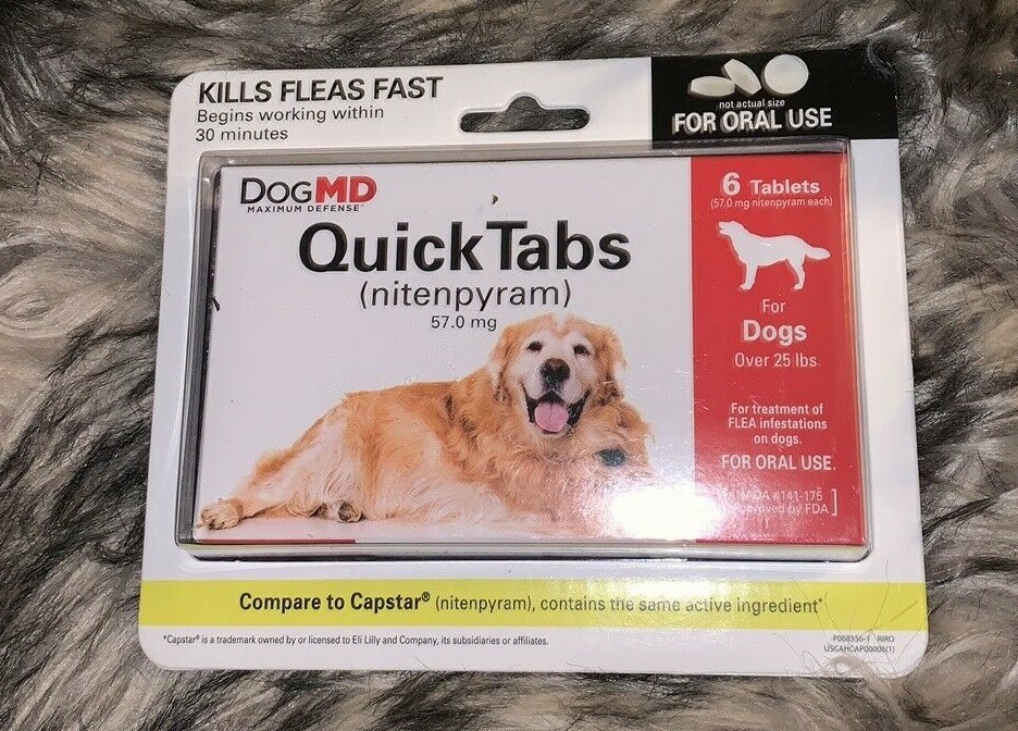 Dog MD Quick Tabs Flea Treatment for Dogs Over 25 lbs NEW FREE SHIPPING
