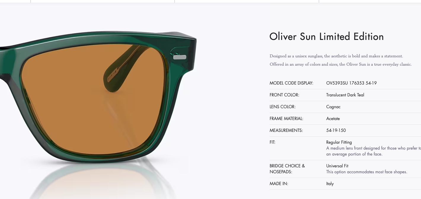 Pre-owned Oliver Peoples Oliver Sun Limited Edition 54mm In Dk Teal/ Cognac Msrp$584 Iver In Brown