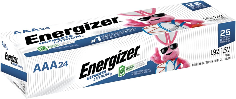 Ultimate Lithium AAA Batteries (1 Pack), Lithium Triple a Batteries, 24 Count