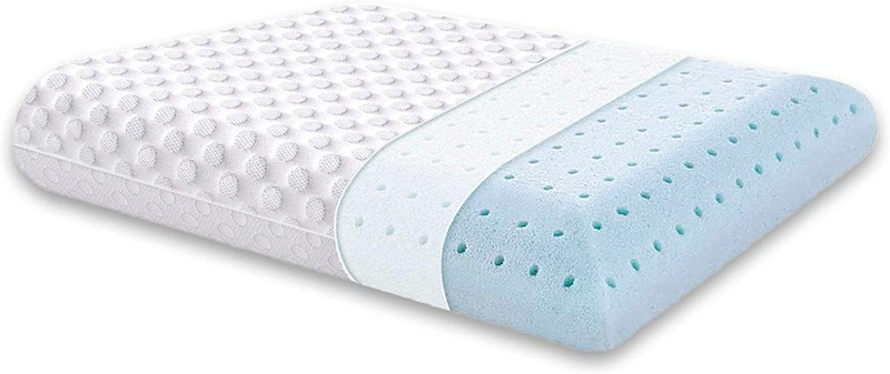 Firm Gel Memory Foam Pillow Dual-Sided Cooling & Cozy Washable Cover