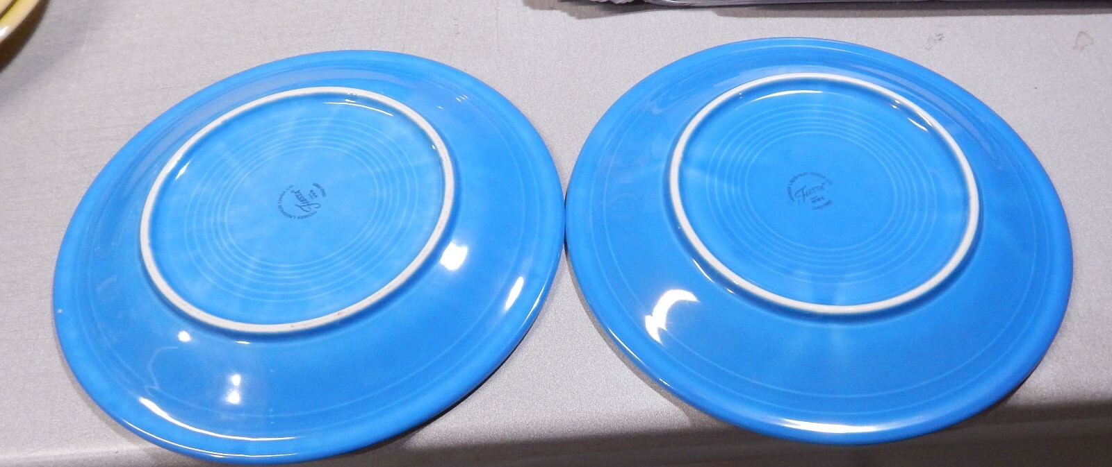 2 Homer Laughlin  Fiesta  Blue   Dinner Plates  10 1/2