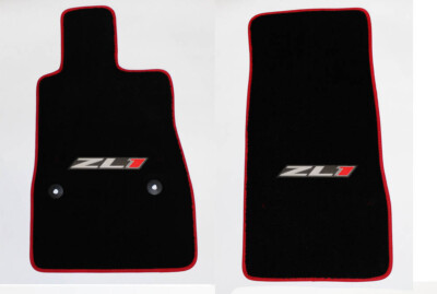 NEW BLACK Carpet Floor Mats 2016-2023 Camaro Embroidered ZL1 Logo Red Binding 2