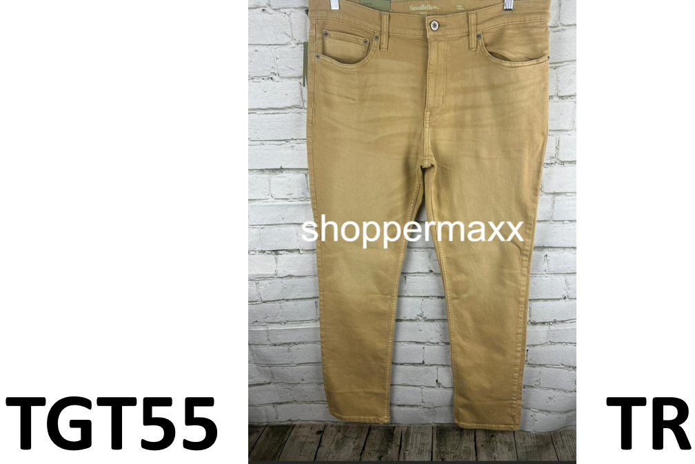Men's Slim Fit Jeans - Goodfellow & Co, Khaki, 38Wx32L