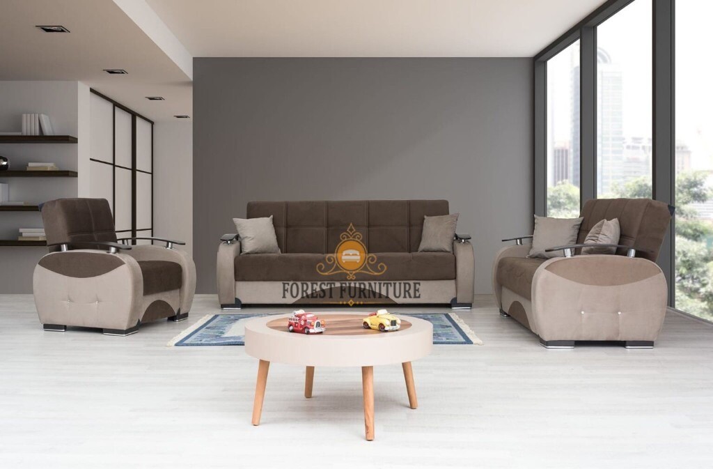 BRAND NEW TURKISH FABRIC SOFA BED WITH OTTOMAN STORAGE 3, 2, 1 Seater Persian Material Sofabed