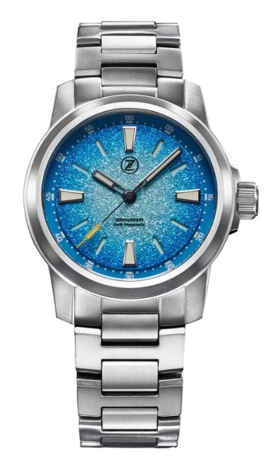 Pre-owned Zelos Brand  Aurora Field 38mm Ti Ice Blue Watch - Dealer & Warranty