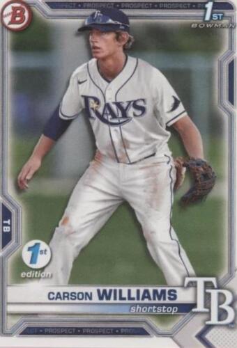 PSA 10 CARSON WILLIAMS AUTO 1st 2021 Bowman Chrome Autograph PSA 10 CARSON WILLIAMS AUTO 1st 2021 Bowman Chrome Autograph