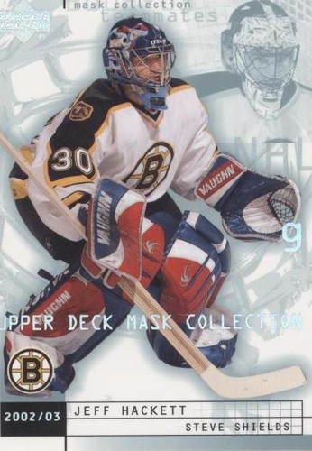 2002-03 Upper Deck Mask Collection - Jeff Hackett Steve Shields #8