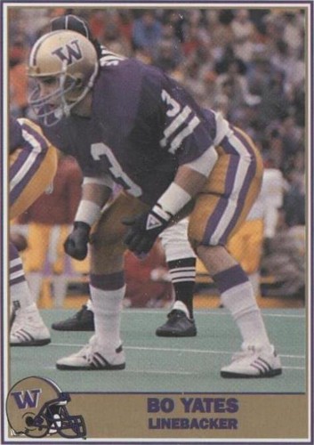 1992 Pacific Washington Huskies Football Greats Bo Yates #75