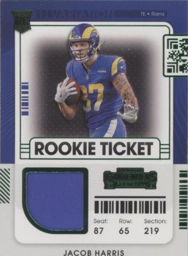 2021 Panini Contenders Jacob Harris #RSV-JHA