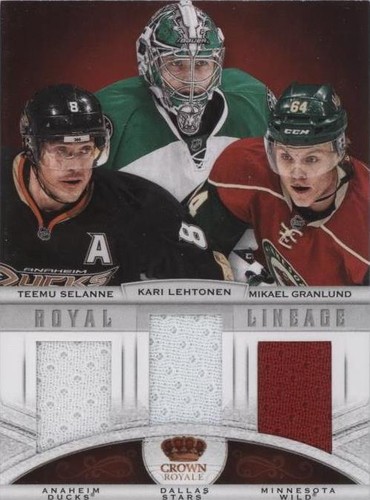 2013-14 Panini Crown Royale - Kari Lehtonen Mikael Granlund Teemu Selanne #RL-FIN