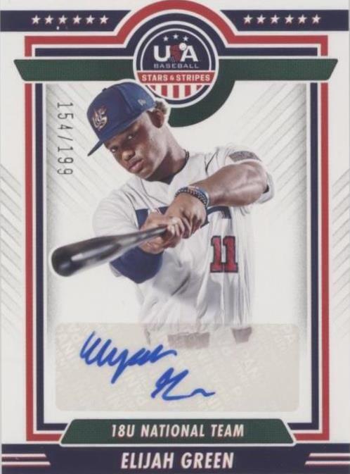 2022 Panini USA Baseball Stars & Stripes - Elijah Green #18US-EG