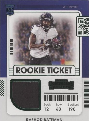 2021 Panini Contenders Rashod Bateman #RTS-RBA