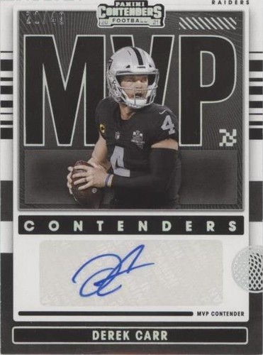 2021 Panini Contenders Derek Carr #MVPA-DCA