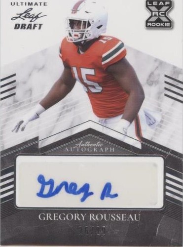 2021 Leaf Ultimate Draft Greg Rousseau #BA-GR1