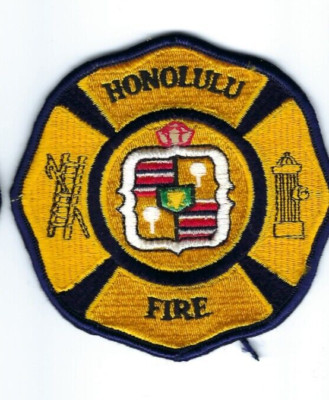 Honolulu HI Hawaii Fire Dept. HFD *SAFETY YELLOW* patch - NEW!