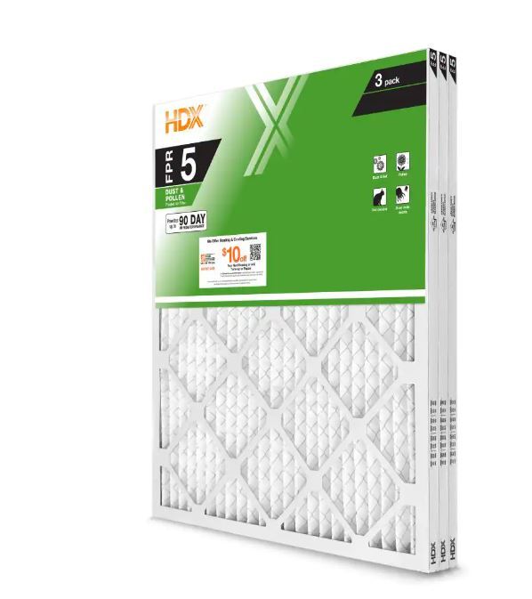 20x20x1 Air Filter Standard Pleated Furnace AC (3-Pack) Filtro de aire